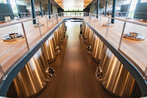 Modern winery with steel tanks