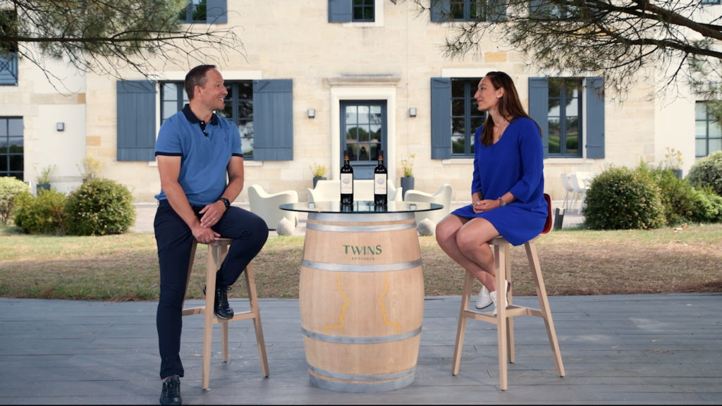 Sarah Dupuy, Regional Sales Manager at Twins and Thibaut Decoster, owner of Château La Commanderie